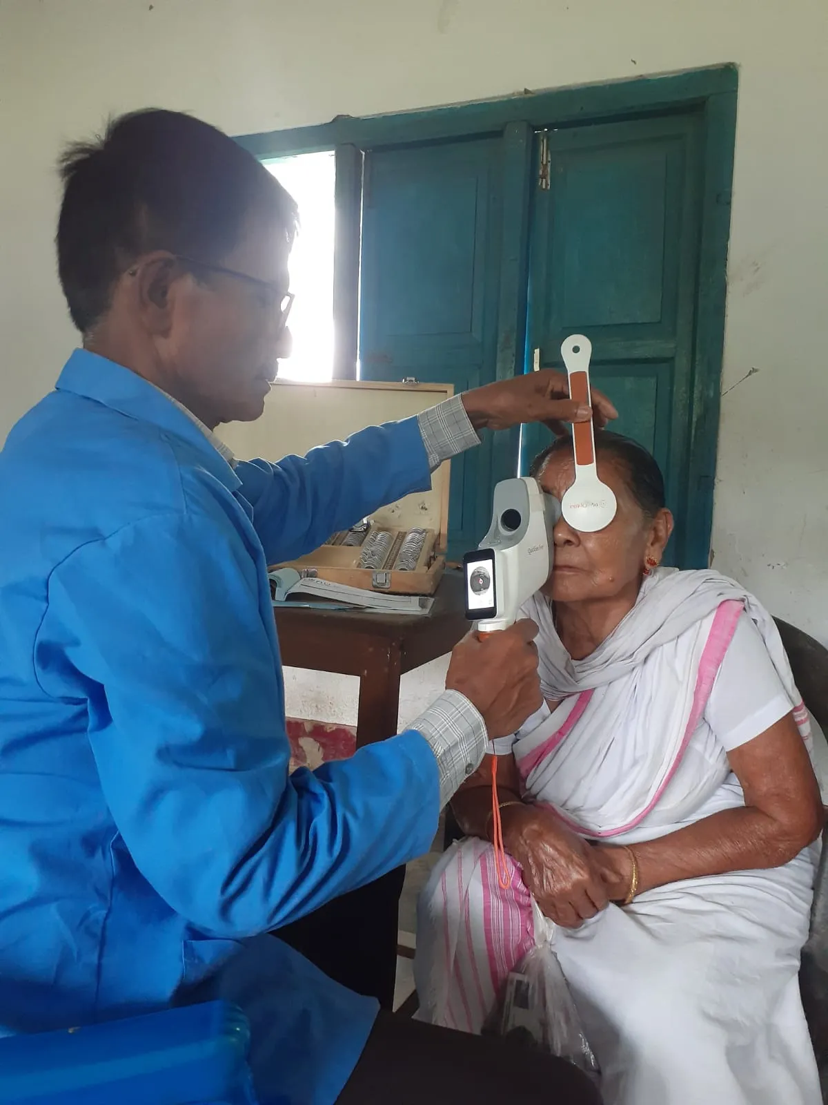 Ophthalmic examination under progress